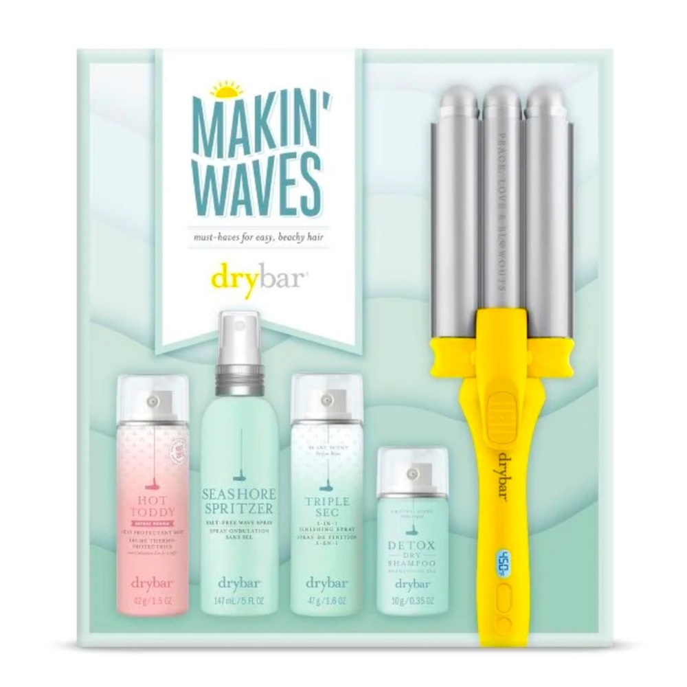 Drybar Makin' Waves Set with Yellow Triple-Barrel Waver NWT